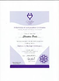 Diploma in Marriage Celebrancy awarded by FOIC
