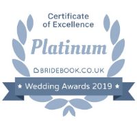 Bridebook Platinum Certificate of Excellence 2019