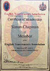 Membership of The English Toastsmaster Association