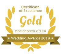 Won gold for the Bridebook Wedding Awards in 2019