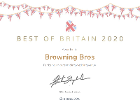 Best of Britain awarded to Browning Bros for being an outstanding wedding venue by Bride Book 