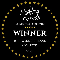 WINNER Best Wedding Venue (Non-Hotel) at the 2025 North Wales Wedding Awards
