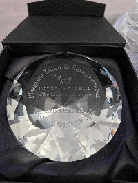 One of our crystal awards 