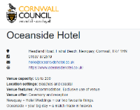 Cornwall Council Approved Licensed Venue