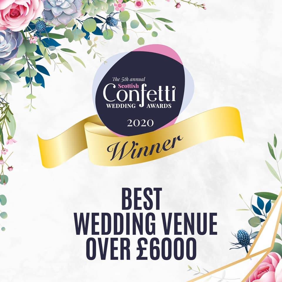 Best Wedding Venue over £6,000 in Scotland at the 2020 Confetti Awards 