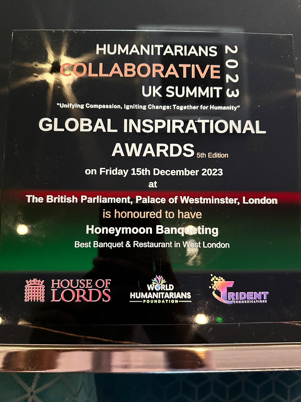 Presented this award in House Of Lord London 