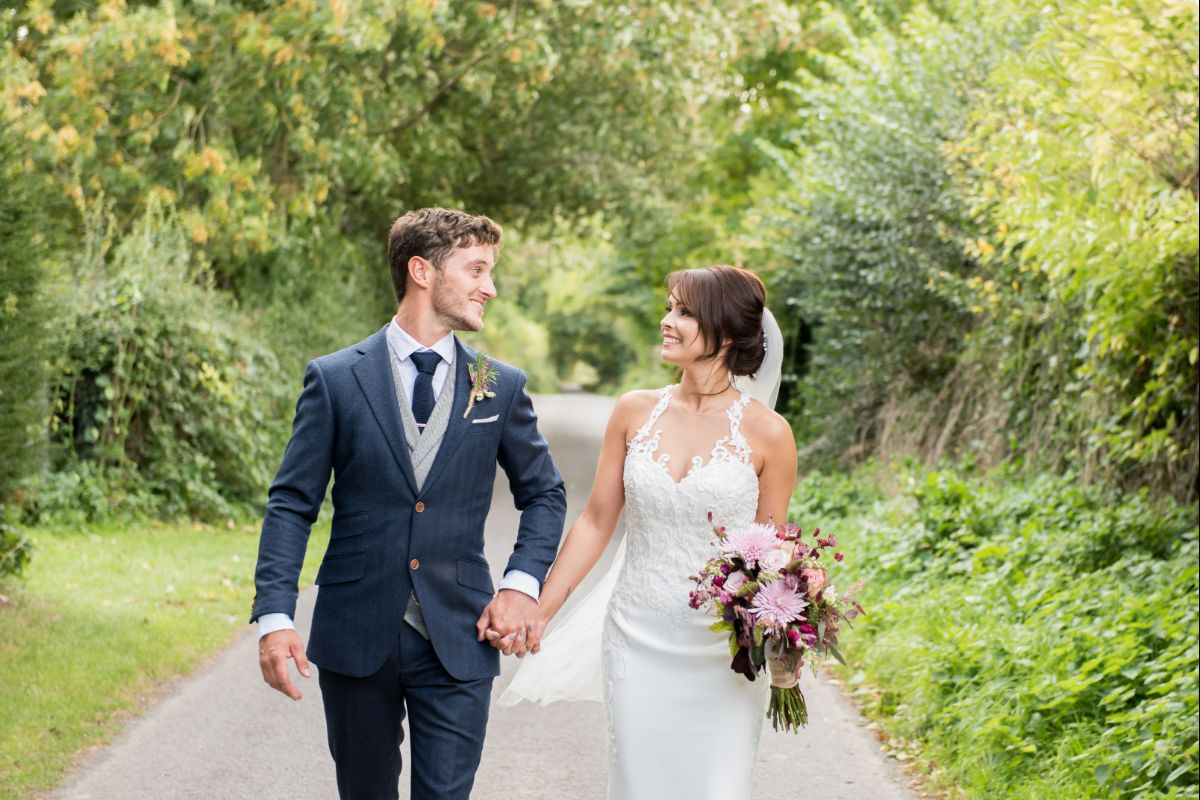 Brooke and Jo in the lane by the side of the Tithe Barn