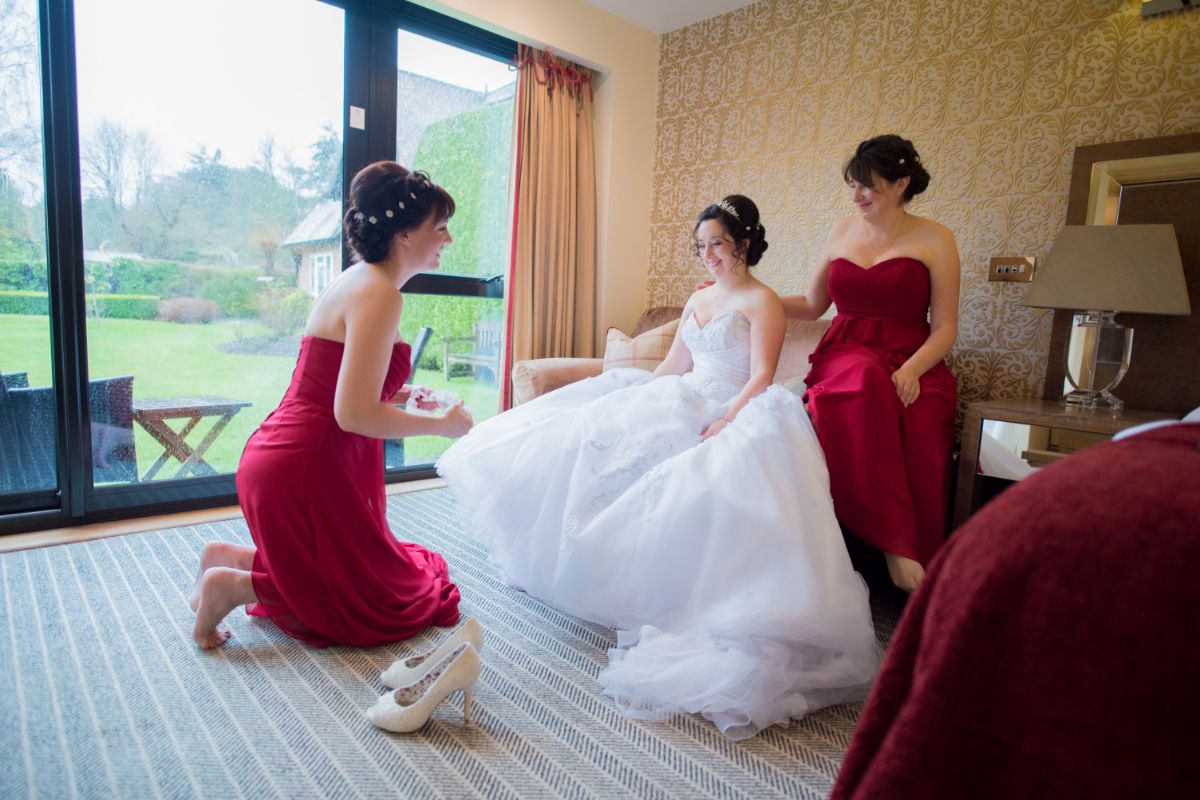 Christmas Winter Wedding red bridesmaids