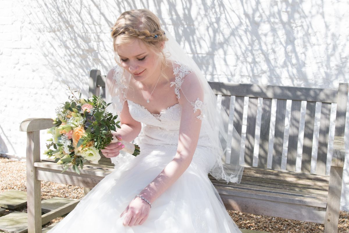 Couture wedding dress at Southend Barns Chichester by Ali Gaudion