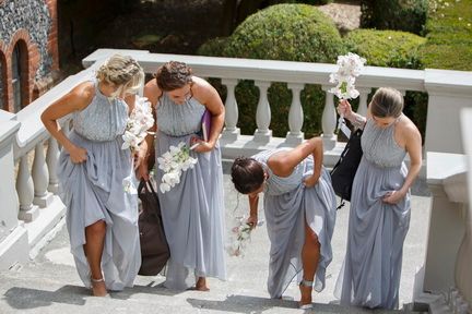 Grey bridesmaids dresses 12 Bridesmaids at Woldingham School by Ali Gaudion