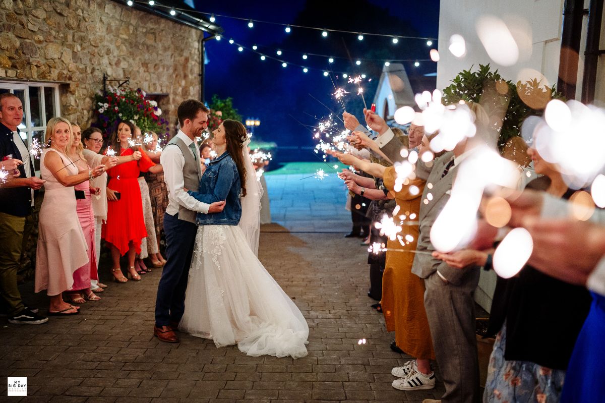 Sparkler shot swansea wedding