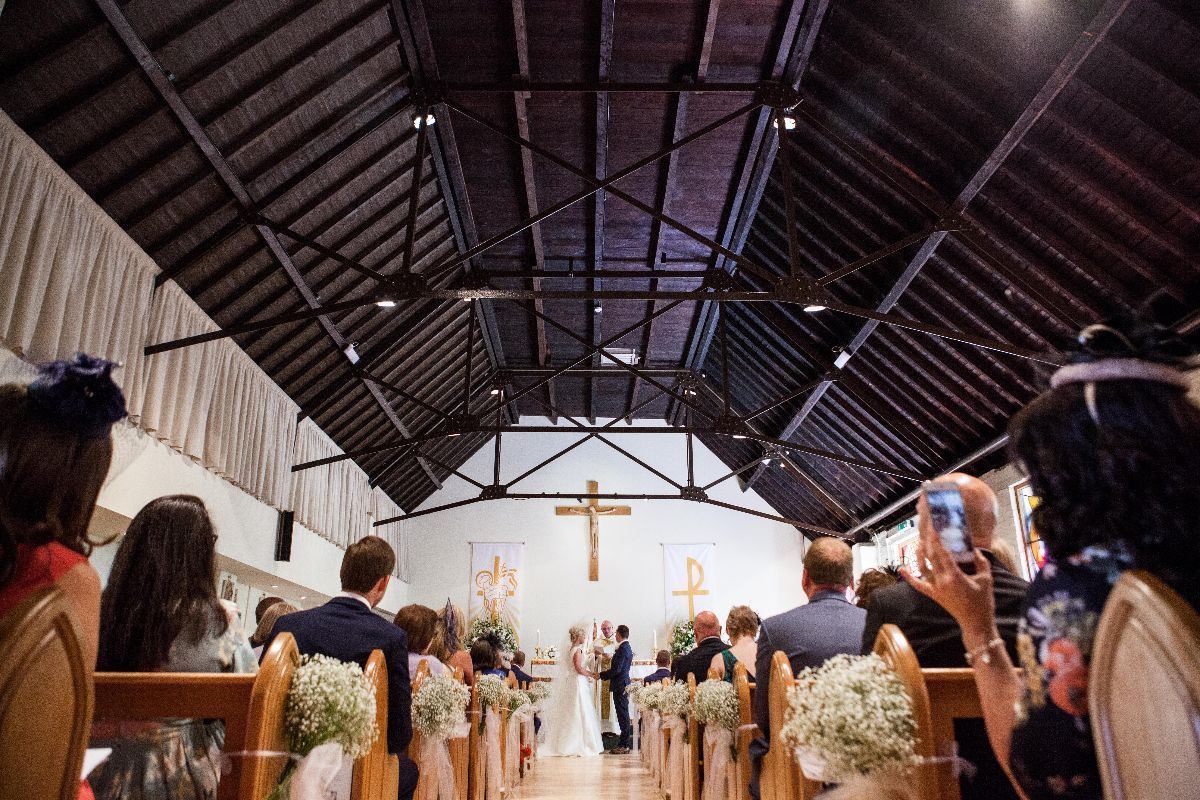 Chapel wedding ceremony at Woldingham School, Marden Park Surrey