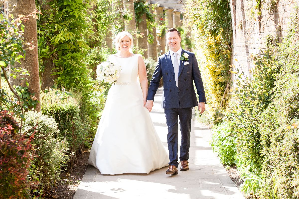 Sophie and Paul in the pergola walk at Woldingham School, Marden Park Surrey