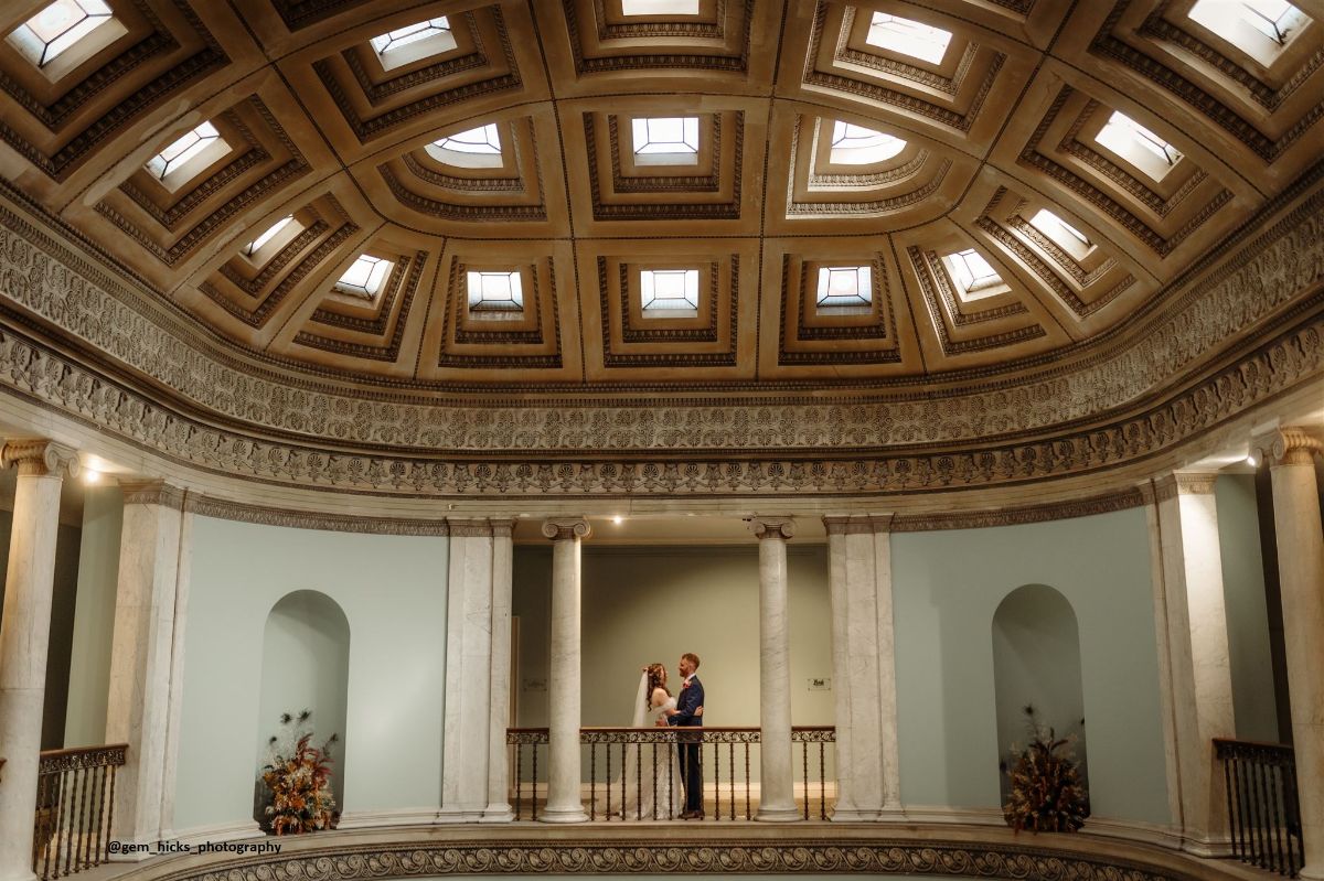 Amazing view across the top of the Great Hall Staircase capturing the glass dome  