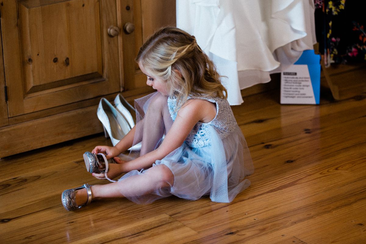 Flower girl getting ready for the Big Day.