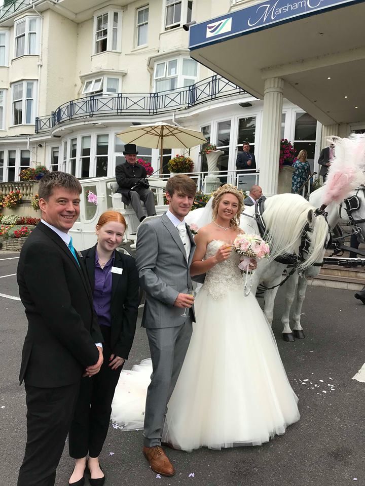 Andy, Operations Manager with Kat, Wedding Coordinator and the happy couple.