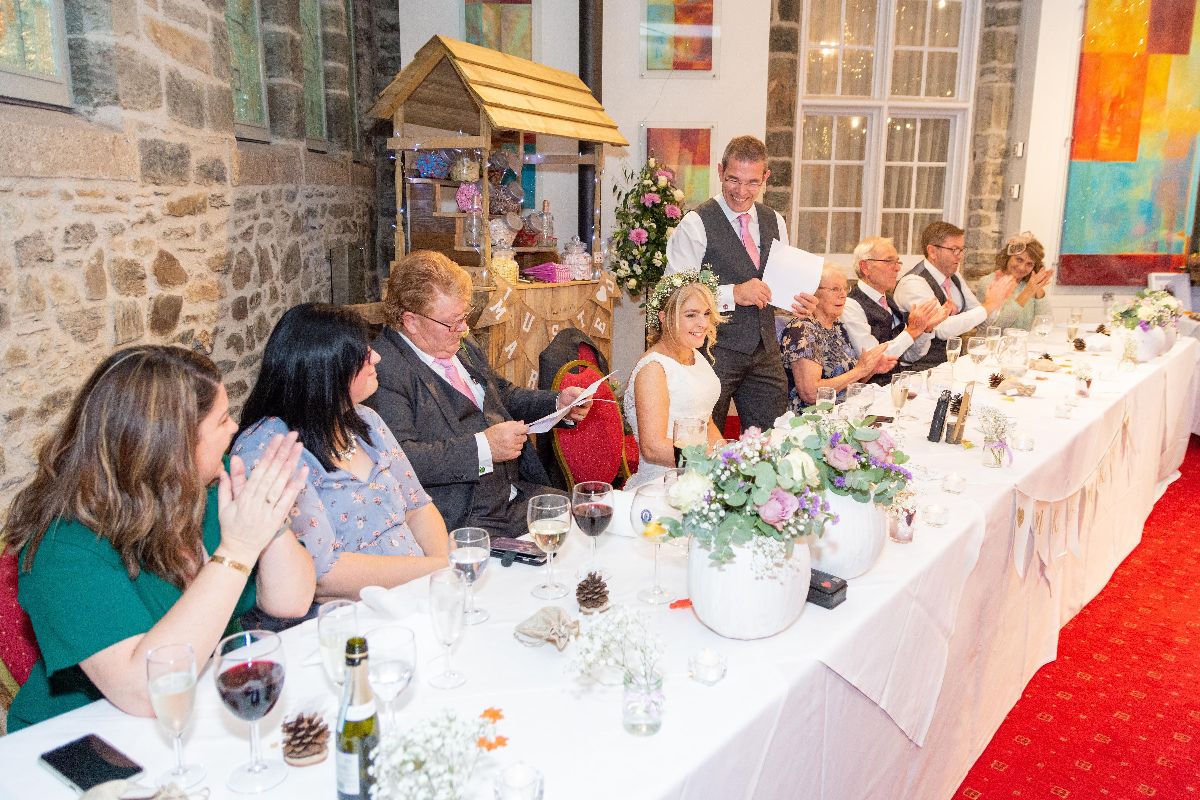 Speeches from top table, in Gallery 26 