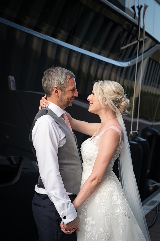 Bride & Groom at Southampton Harbour Hotel