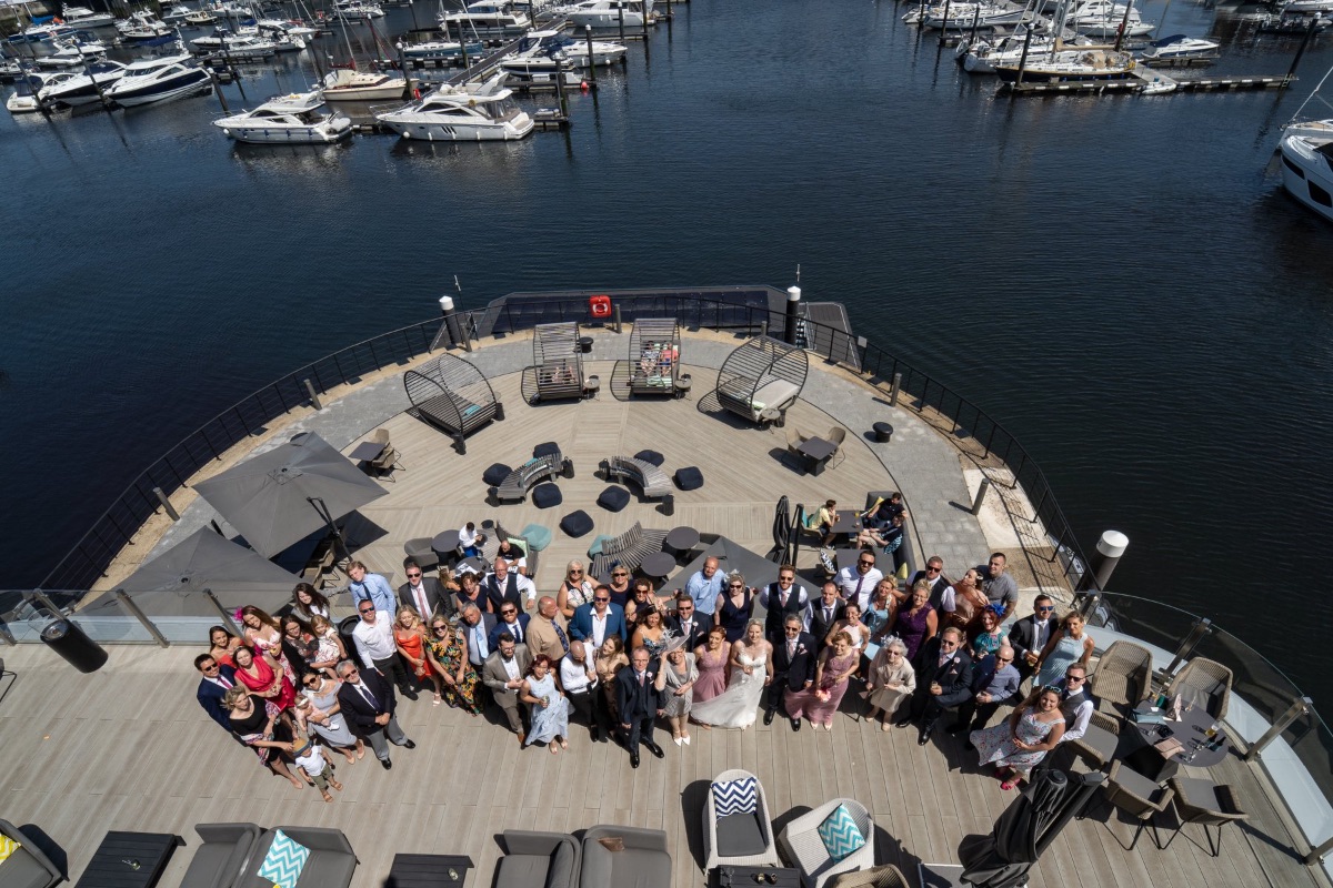Aerial view Southampton Harbour Hotel Wedding