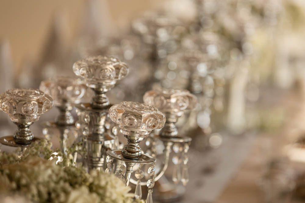 Silver table decorations