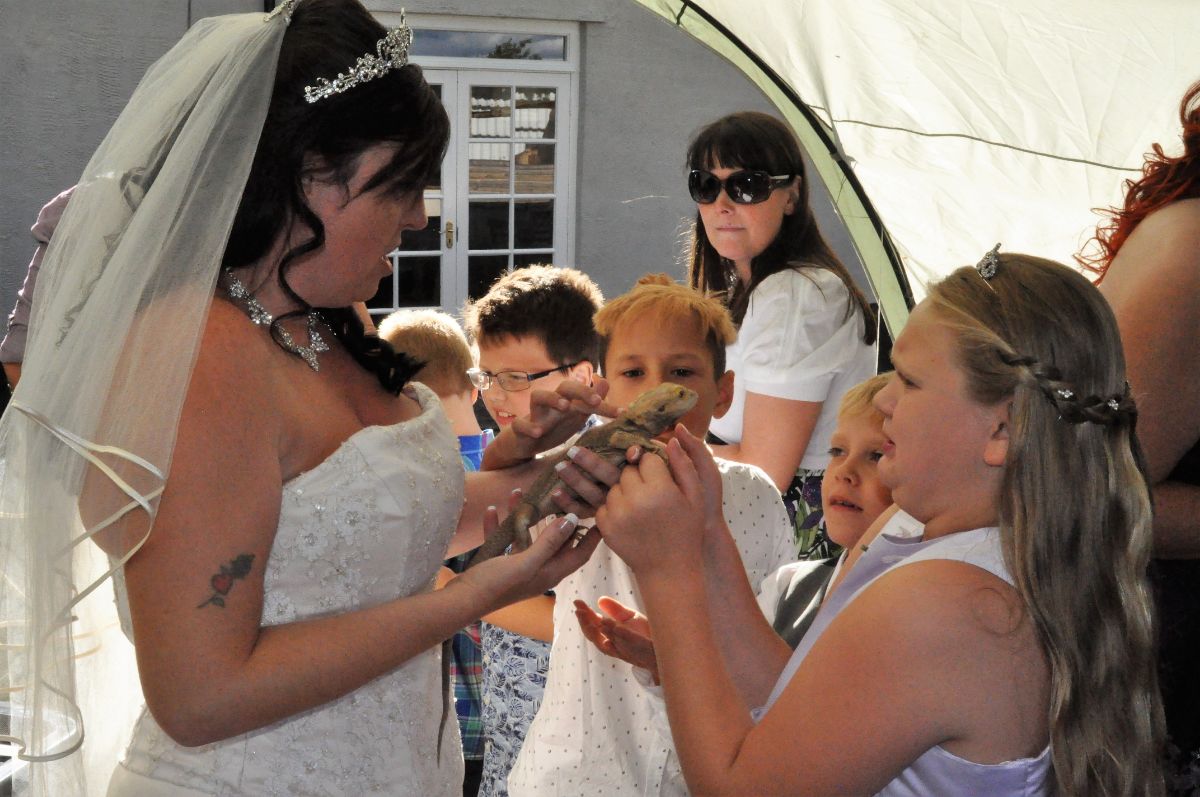 Me showing my nephews & Nieces Lola the bearded dragon... 