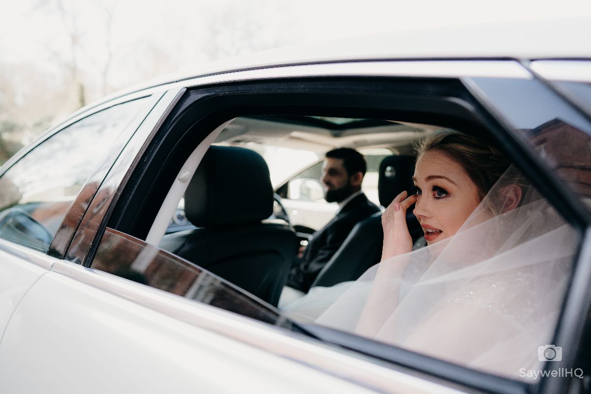 Norwood Park Wedding Photography - Bride arriving and getting emotional