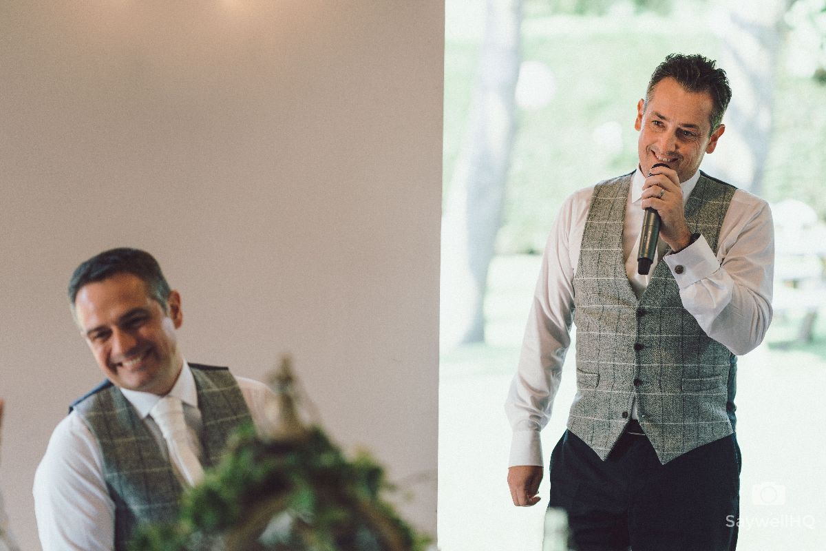Chequers Inn Wedding Photography - Wedding Speeches - the Groom