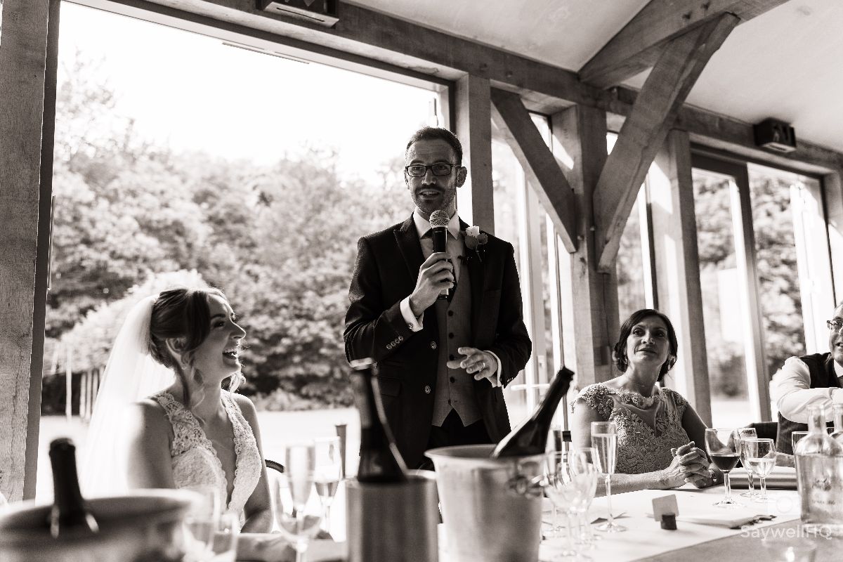 Hazel Gap Barn Wedding Photography - Groom speech