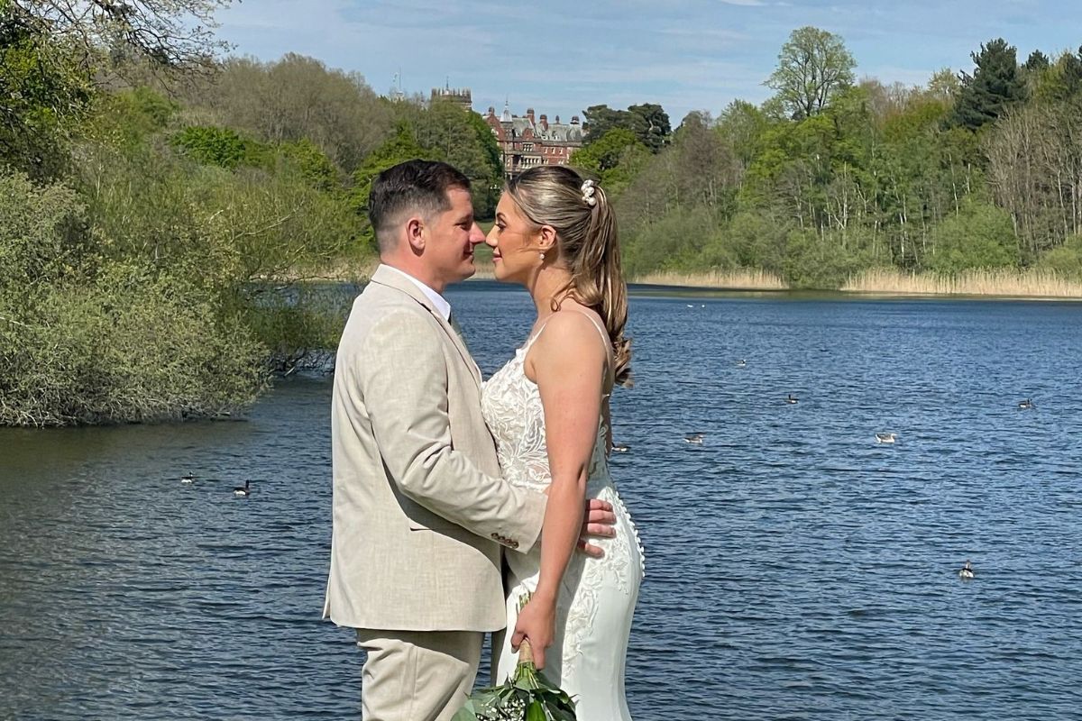 Happy couple lakeside