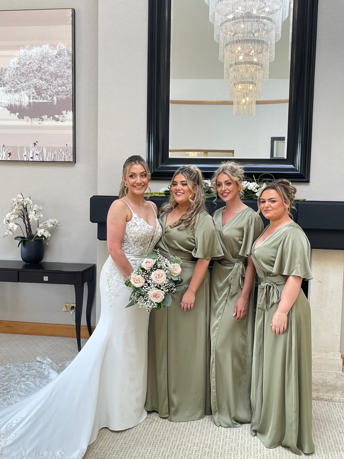 Bride and her bridesmaids