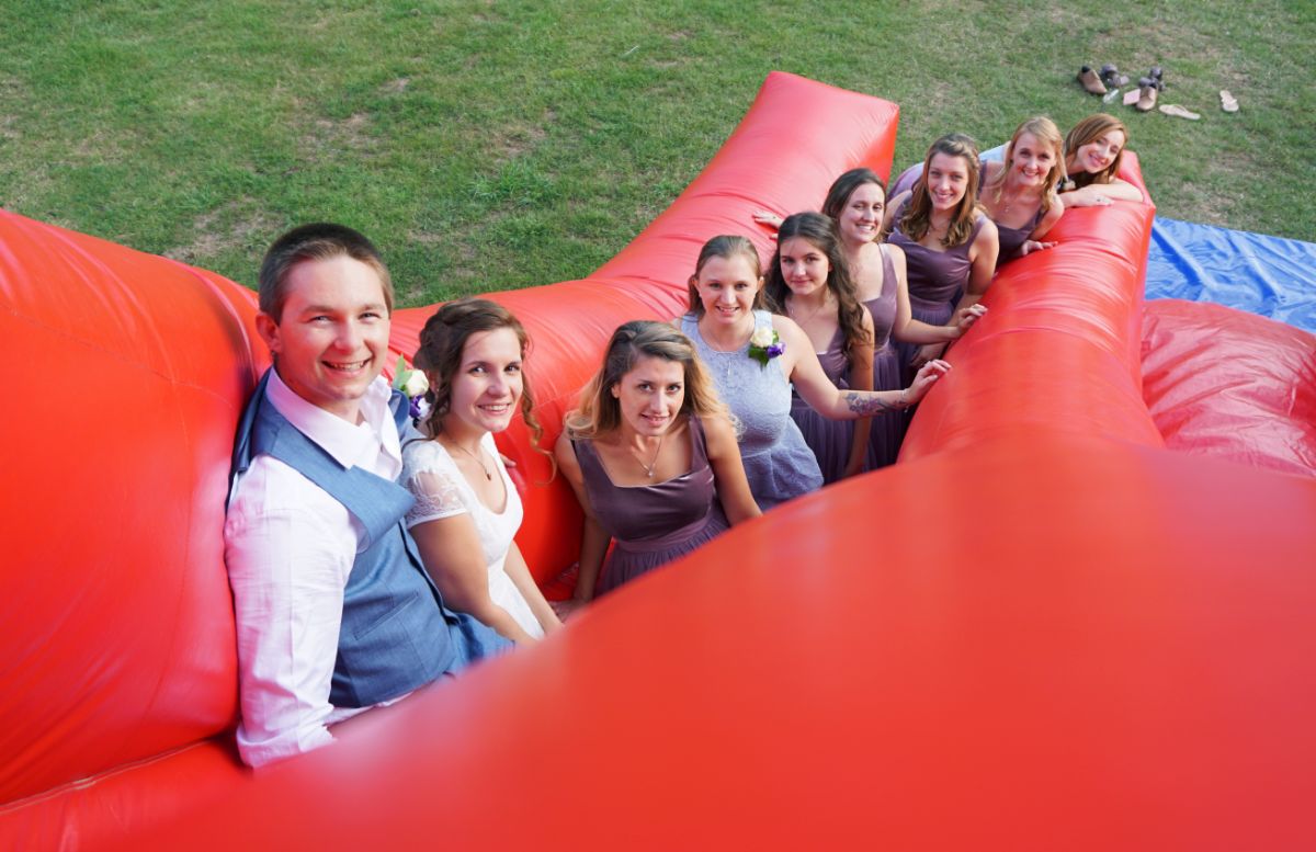 Fun on the bouncy castle