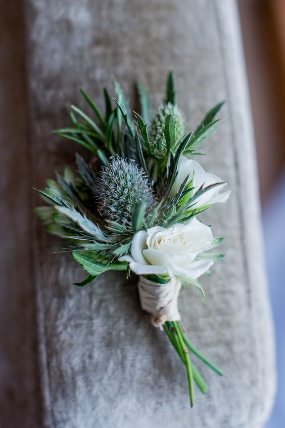 Eryngium buttonholes