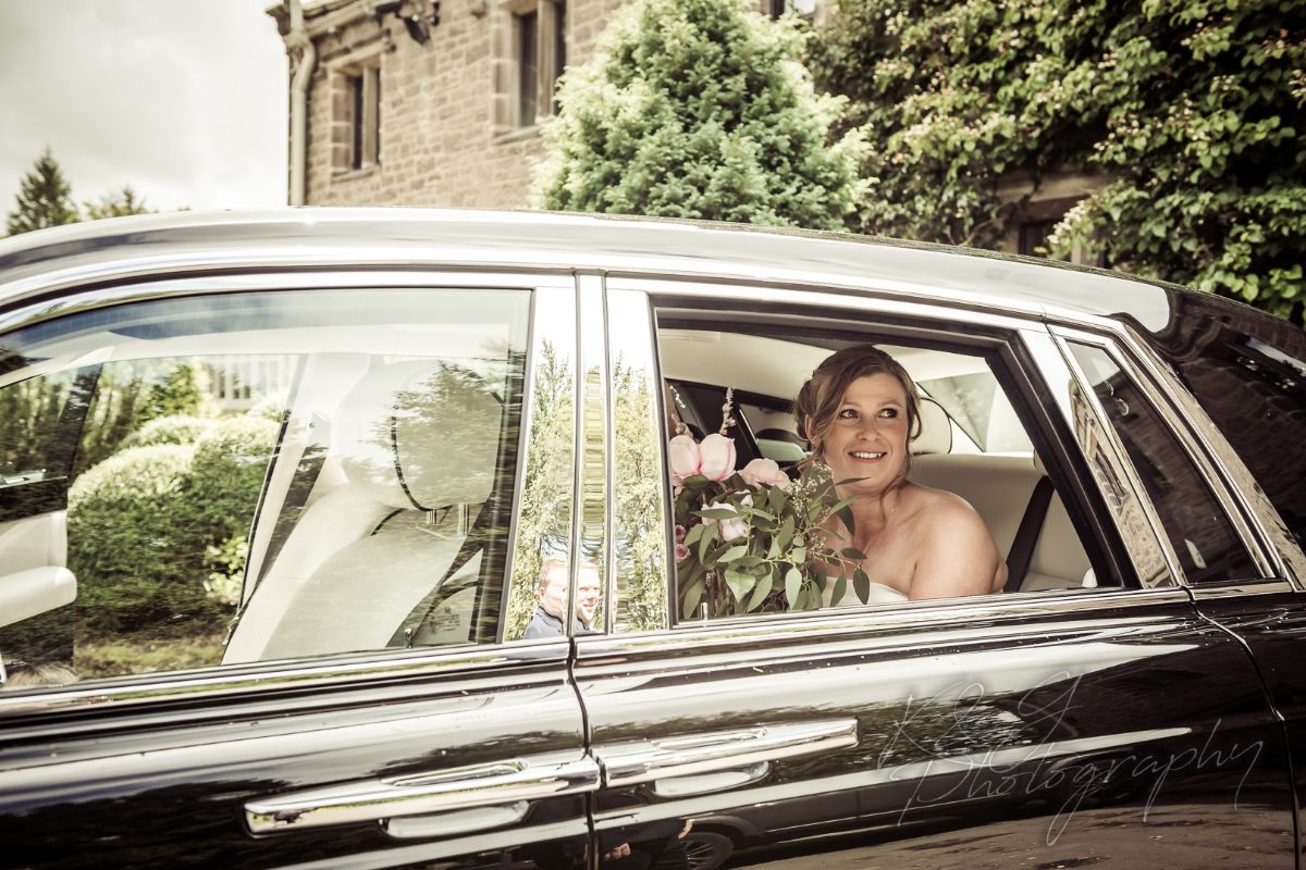 Bride in the car