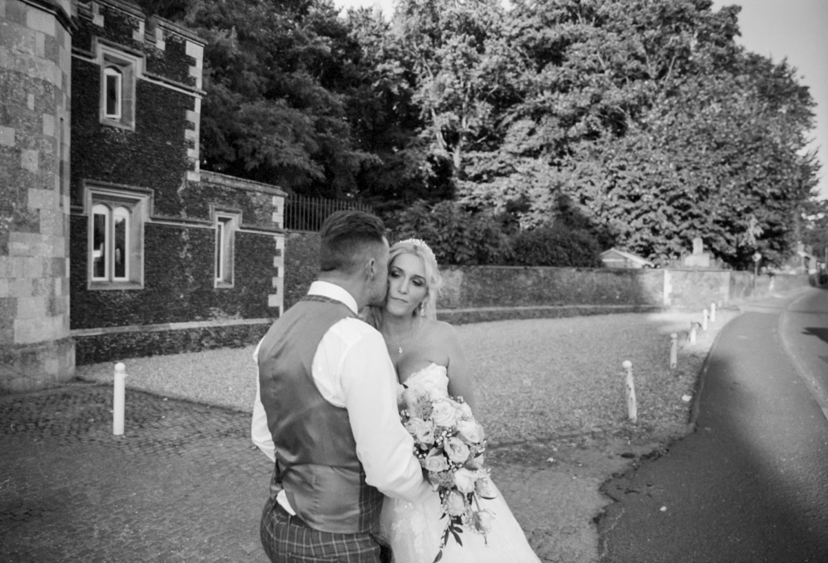 Black & white film wedding photography at the Ffolkes, Kings Lynn.