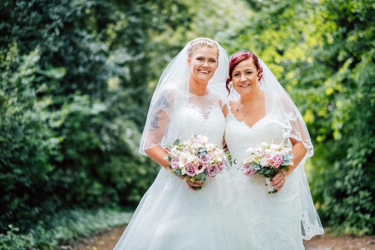 The beautiful brides happily married
