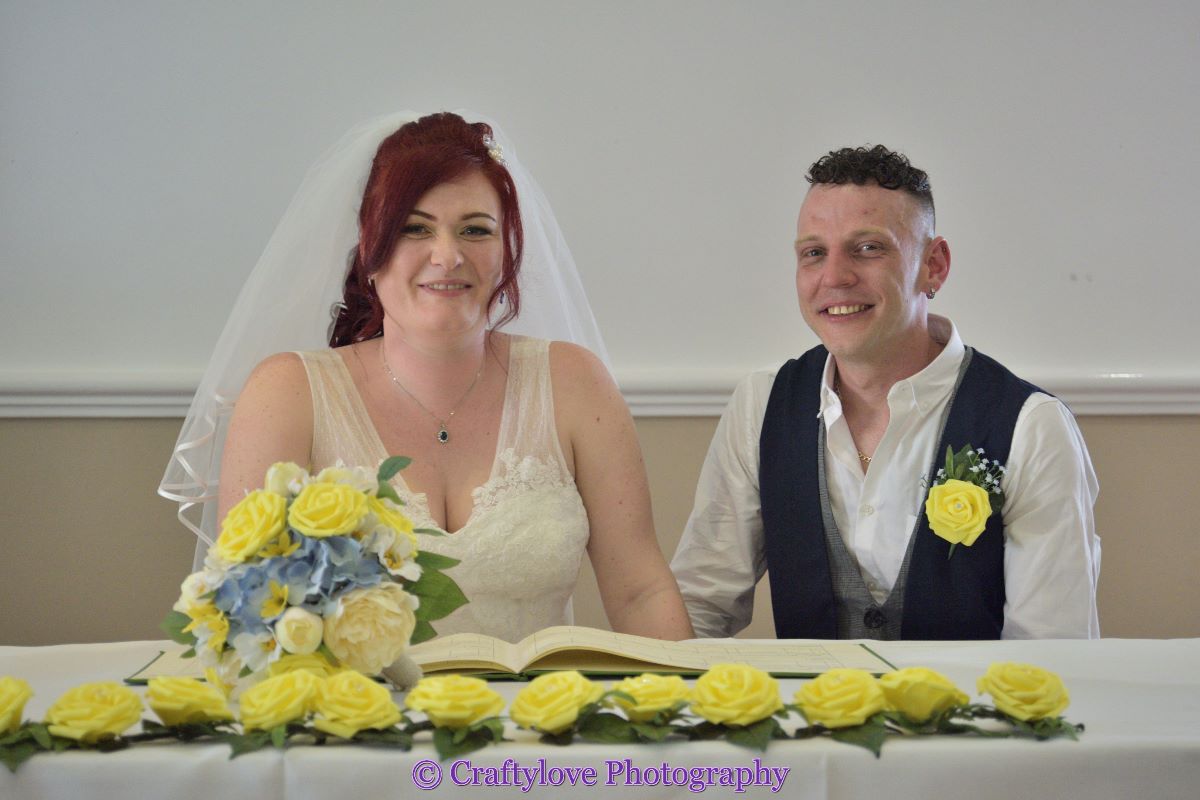 Signing of the register at Hellaby Hall