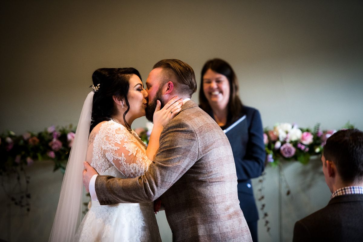 The first kiss at The Secret Gardens in Ashford