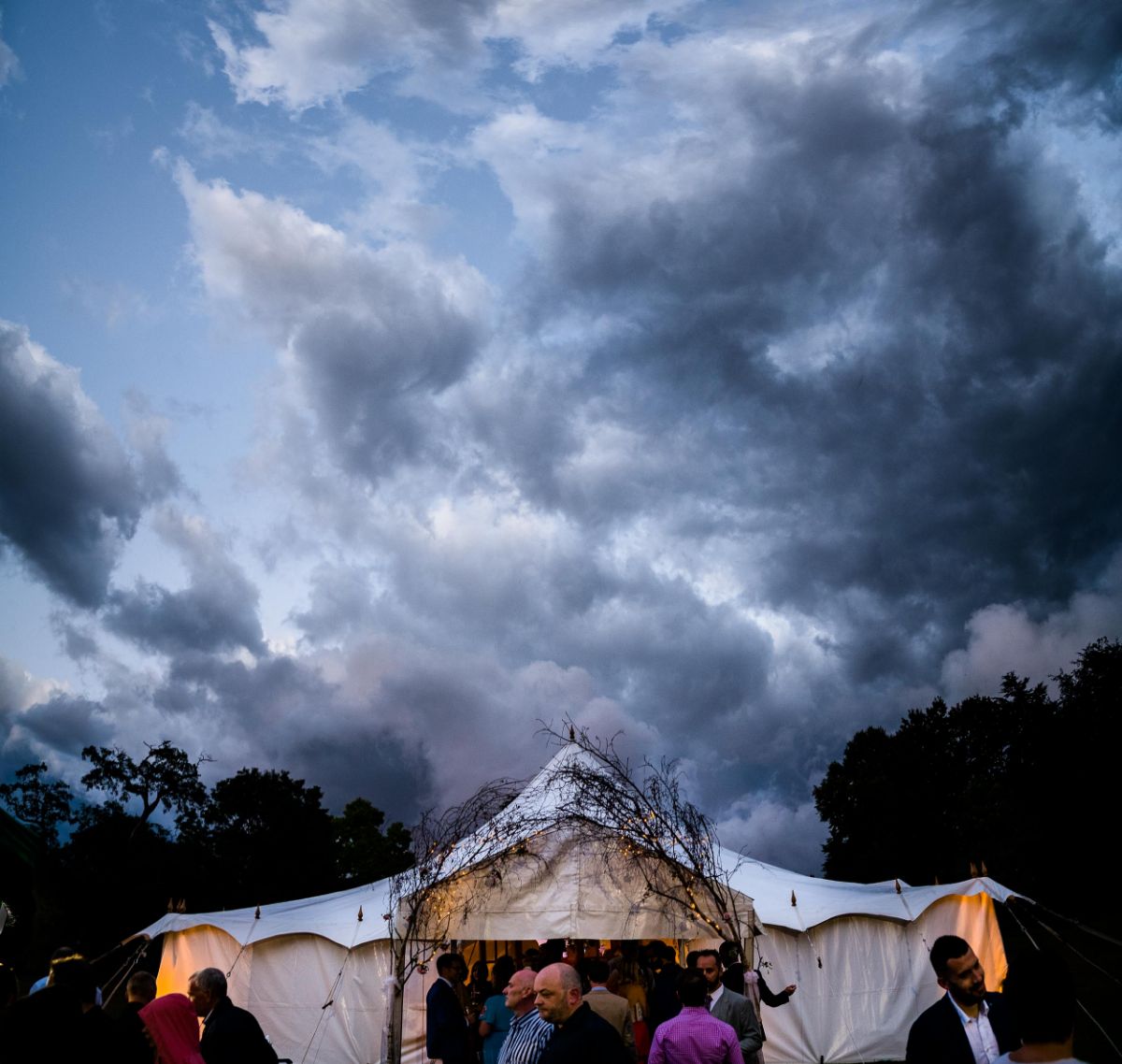 The stormy weather in the evening at The Mount Ephraim Gardens