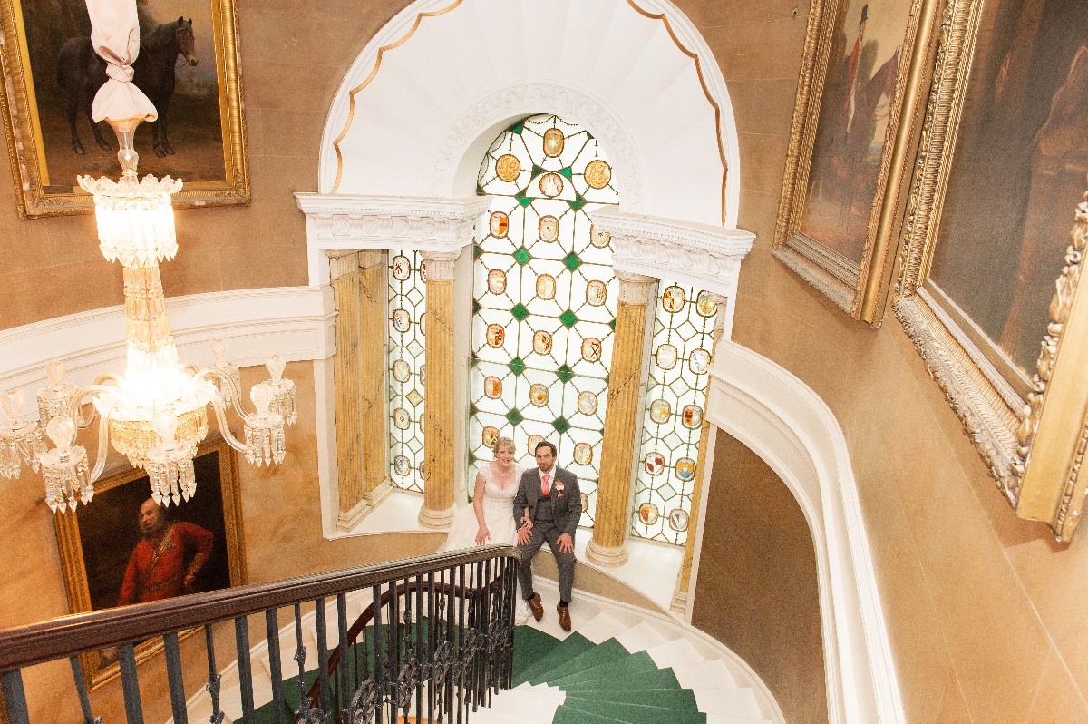 The stunning staircase inside the Castle
