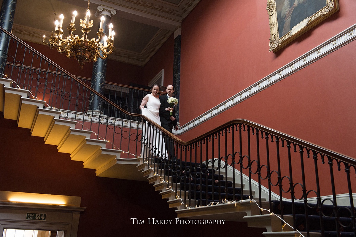 The stunning staircase at Rise Hall
