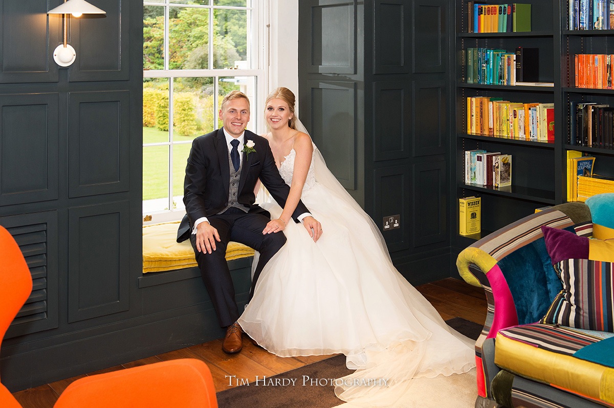 Inside the library at Rudding