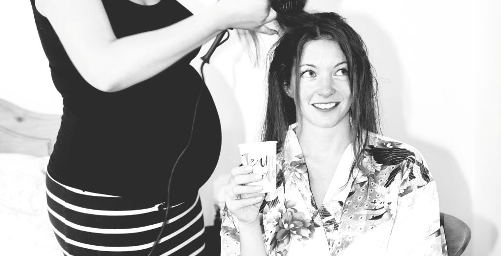 Hairdresser, Bump & Bride preparing for the Big Day!