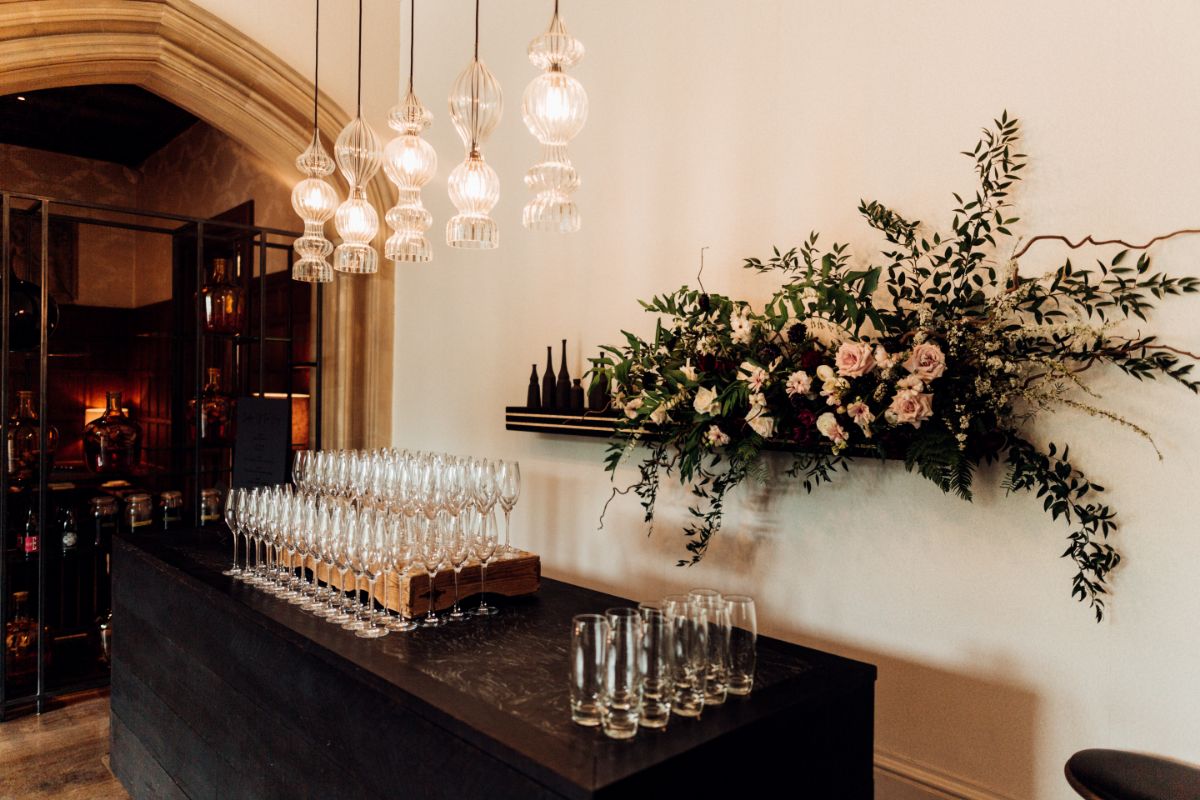 Our Makers table, Champagne glasses on standby, to begin the celebrations in style 