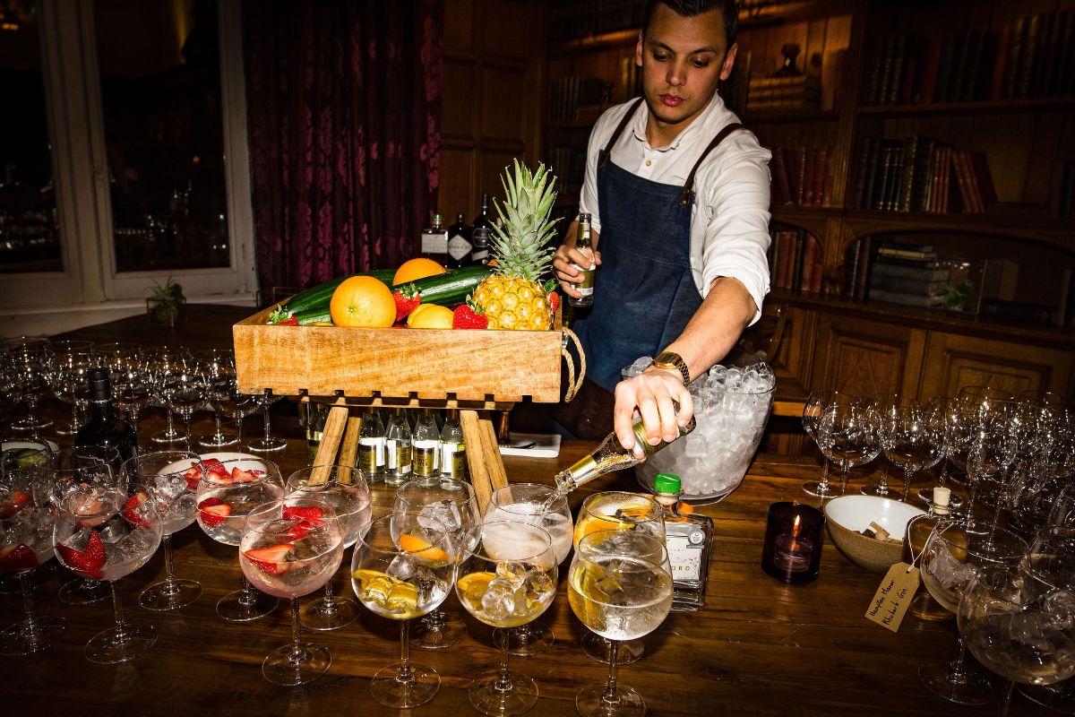 Fantastic luxury Gin Station serving guests a 