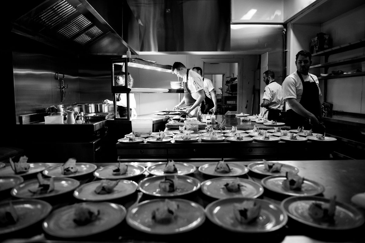 Chef and his team ... one final check that everything's perfect before guests are served 