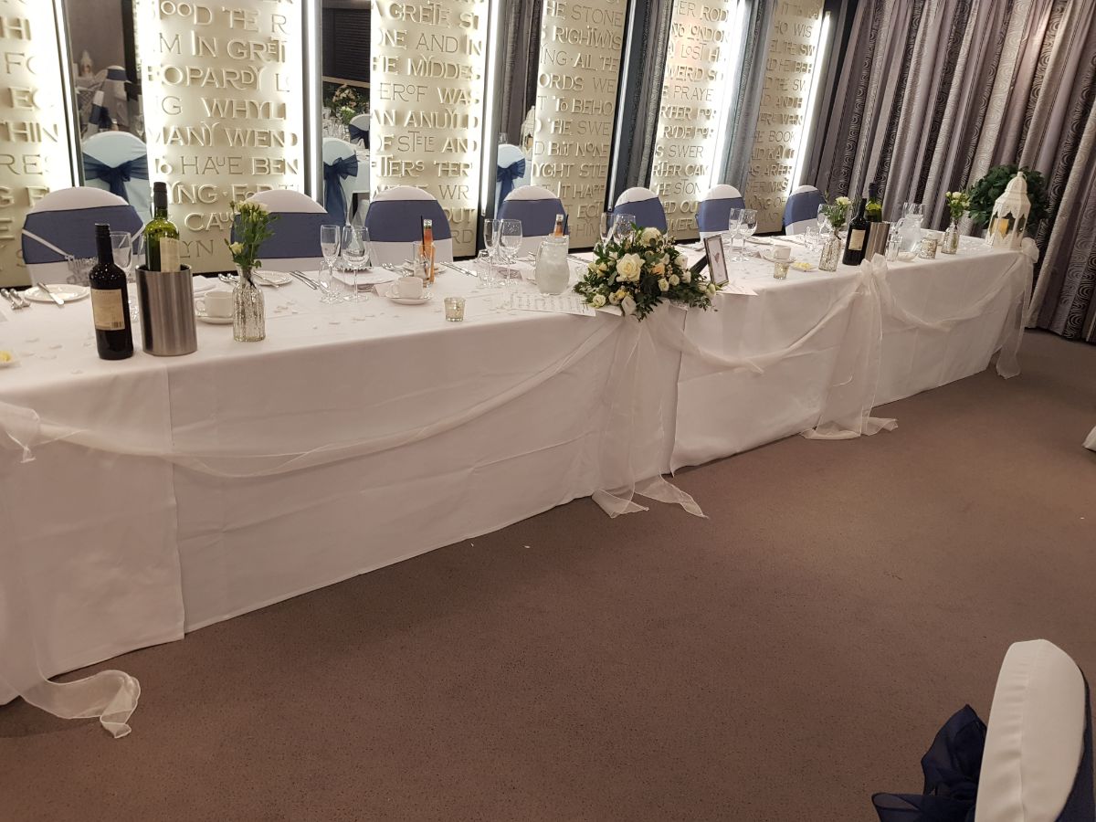 Top table with organza swags
