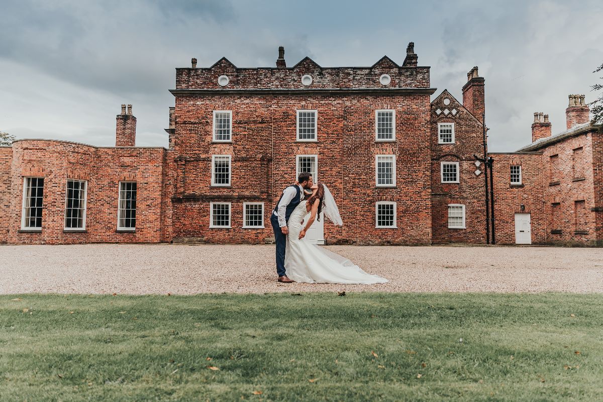 Emma and Danny in front of Meols Hall