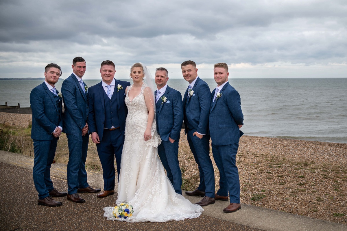 Beautiful bride and groomsmen