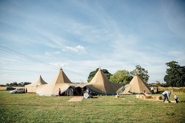 Two Giant Hats and Chill-Out Tipi at Cuttle Brook, Derbyshire