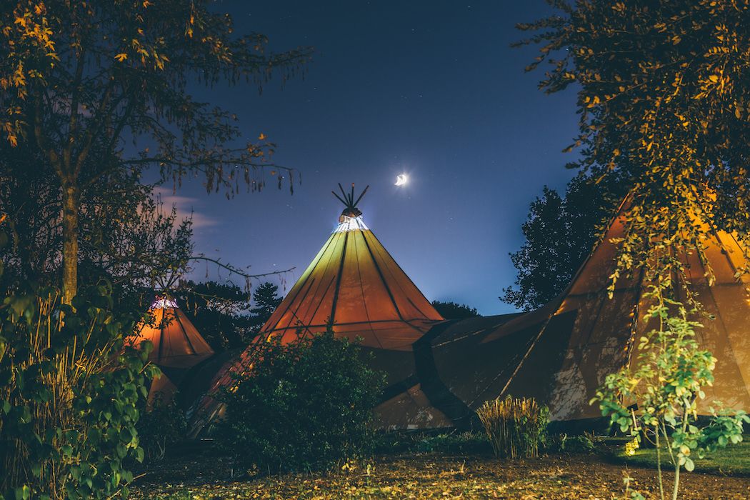 Tipis in the evening